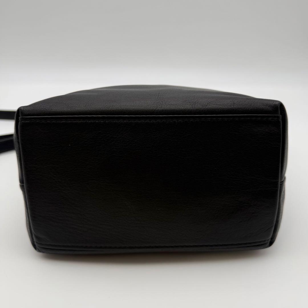 ラシット ソフトレザーシンプルショルダーバッグ 2way ブラック 日本製 牛革