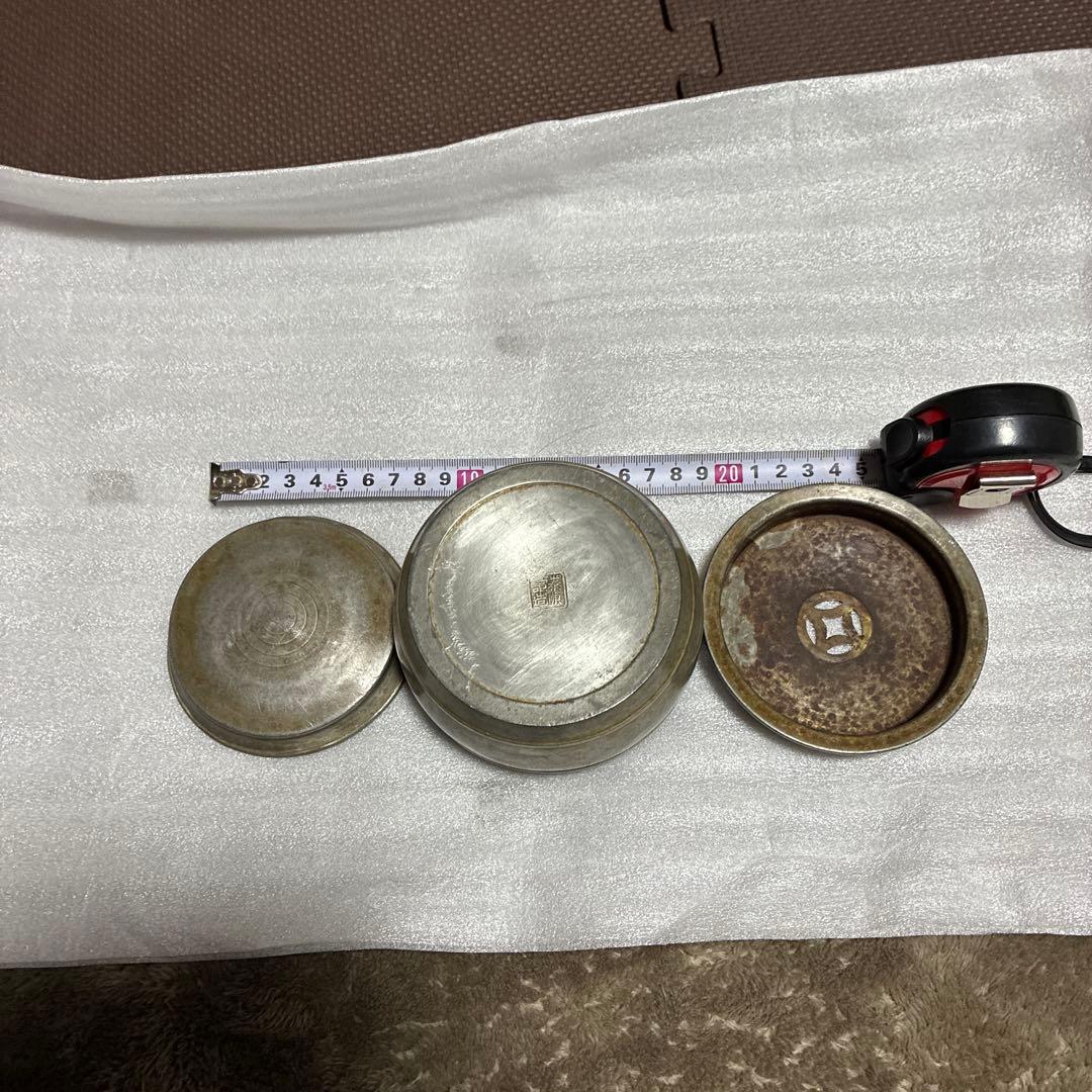 古錫　在銘　建水　茶こぼし　茶入　重453.5g煎茶道具　茶道具