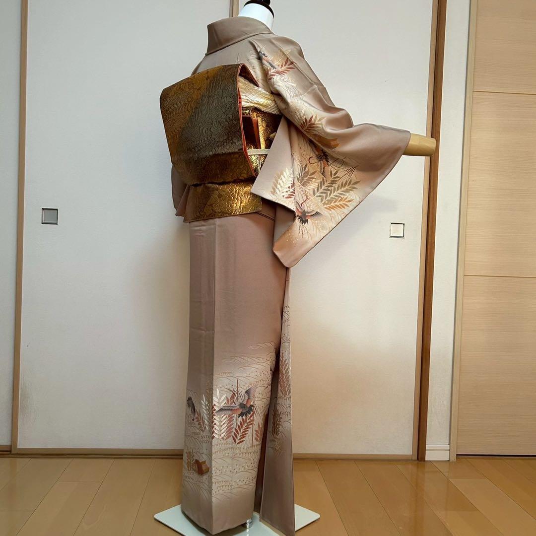 モ26 未使用近い　美品　袷　正絹　友禅　訪問着　フルセット