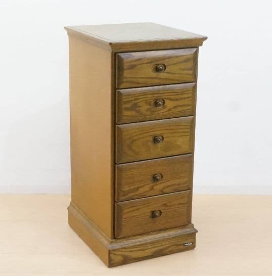 マルヨシ民芸家具　ドーモ 天然木 スリムチェスト 5段