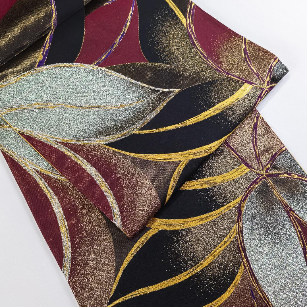 momo R7SK1496 袋帯 大ぶりの花文 ラメ 礼装用 六通柄