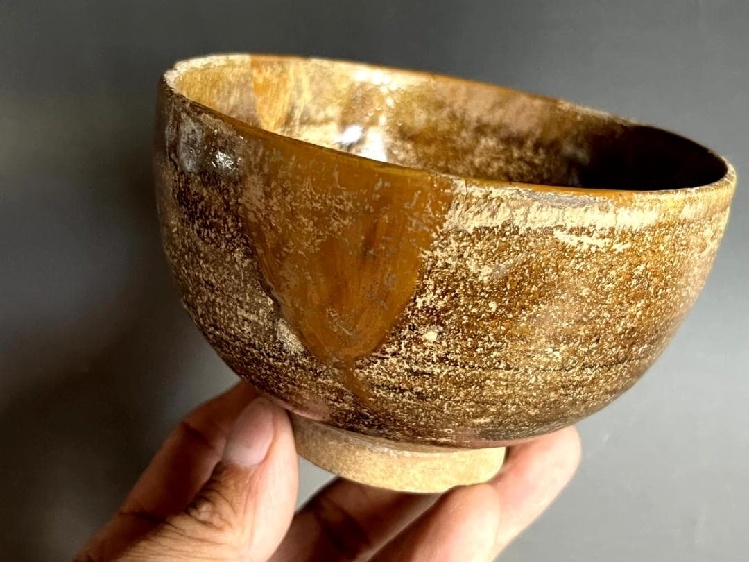 茶碗■古瀬戸茶碗 桃山～江戸期 直し有り 古いお茶道具 ぐい呑み 時代物骨董品■