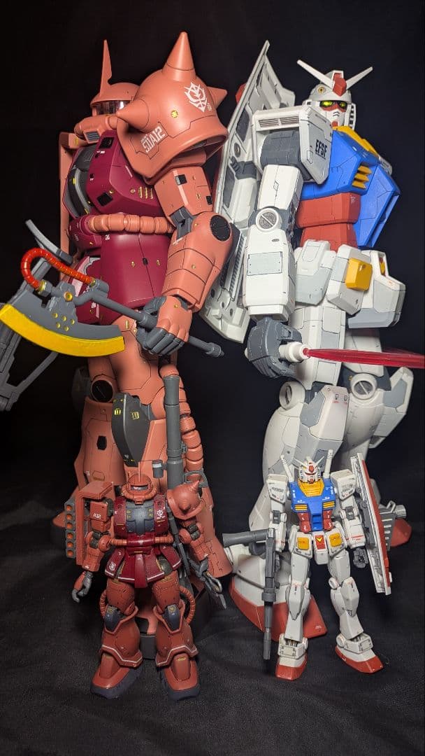 メガサイズ ガンダム ザク 塗装済 シャア専用 ガンプラ ザクⅡ rx-78-2