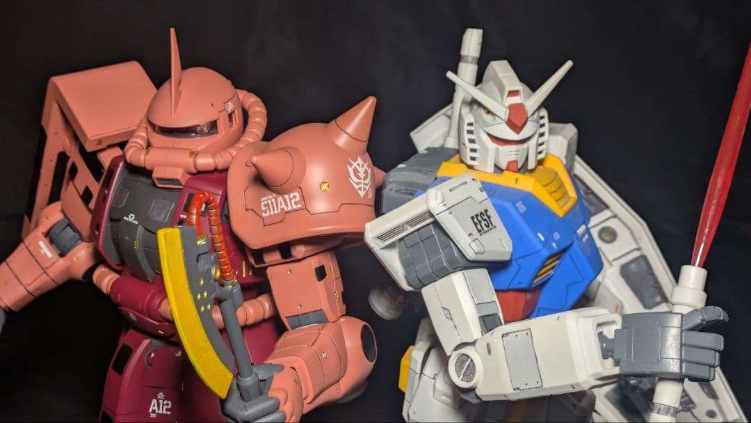 メガサイズ ガンダム ザク 塗装済 シャア専用 ガンプラ ザクⅡ rx-78-2