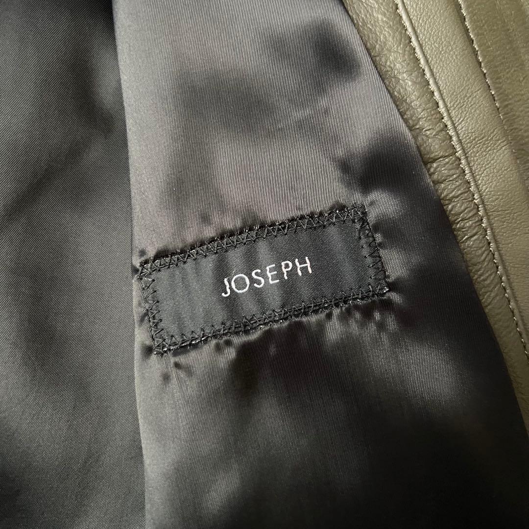 未使用タグ付 ジョゼフ レザージャケット ラムレザー ブラウン カーキ 46 M