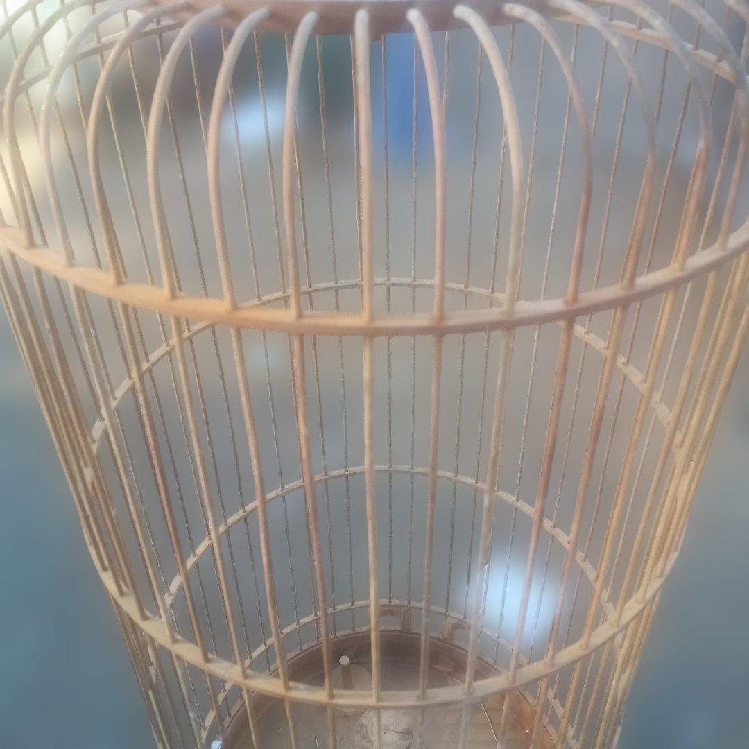 5132）木製鳥かご　吊り下げタイプ　高さ８６ｃｍ　大型