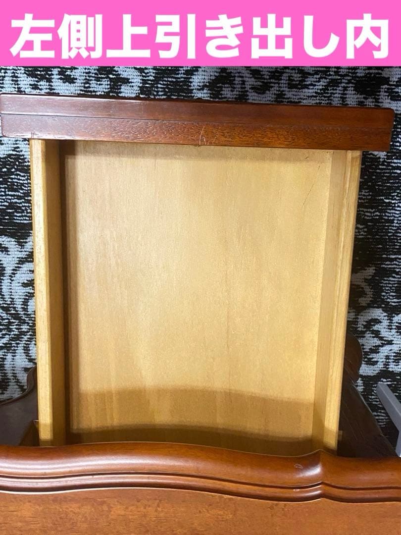 最高級♦️猫脚 彫刻 象嵌♦️希少 アンティーク プレジデント 両袖 デスク♦️送料込