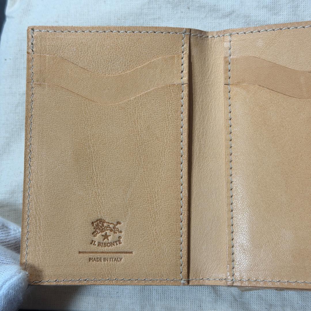 【新品未使用】イルビゾンテ 二つ折り がま口 財布 ヌメ ナチュラル