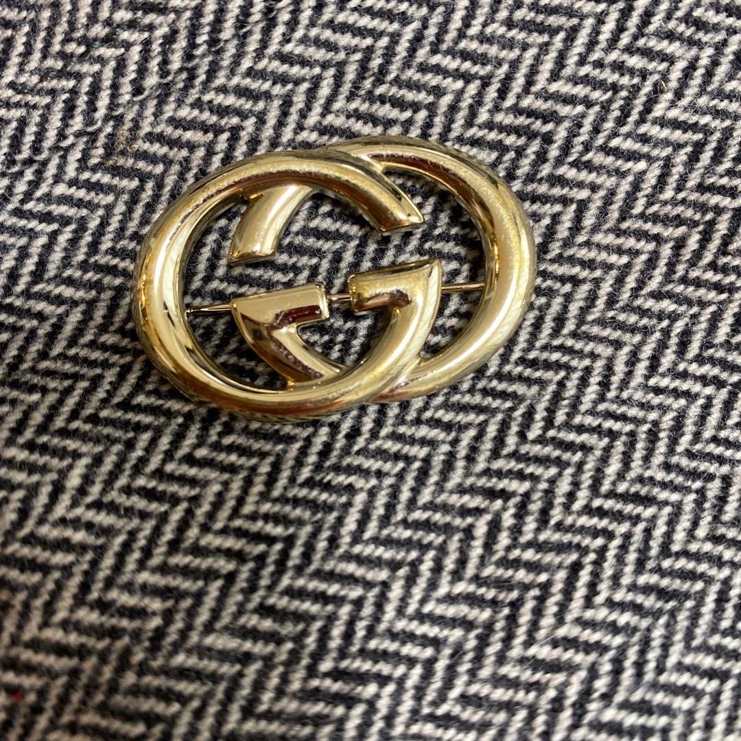 USED★GUCCI★ヘリンボーン柄パンツ★ガウチョパンツ★40★グッチパンツ