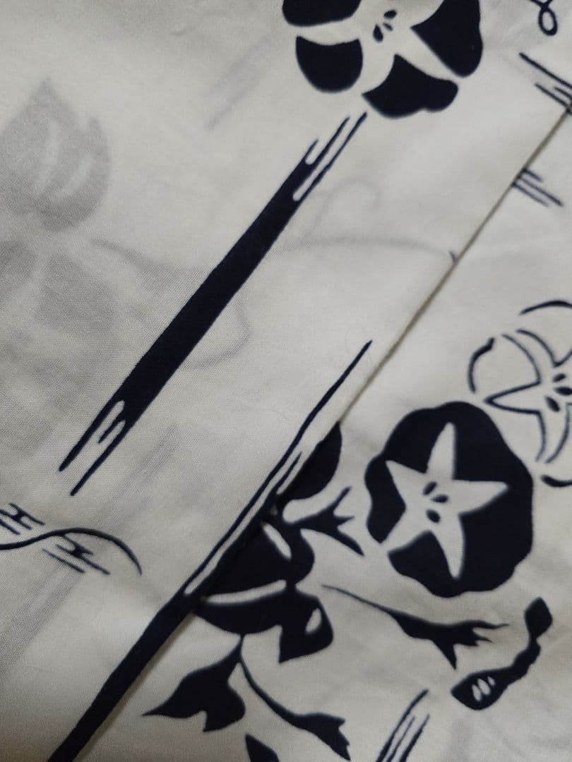 日本橋竺仙 白コーマ朝顔保管のみ浴衣新品同様