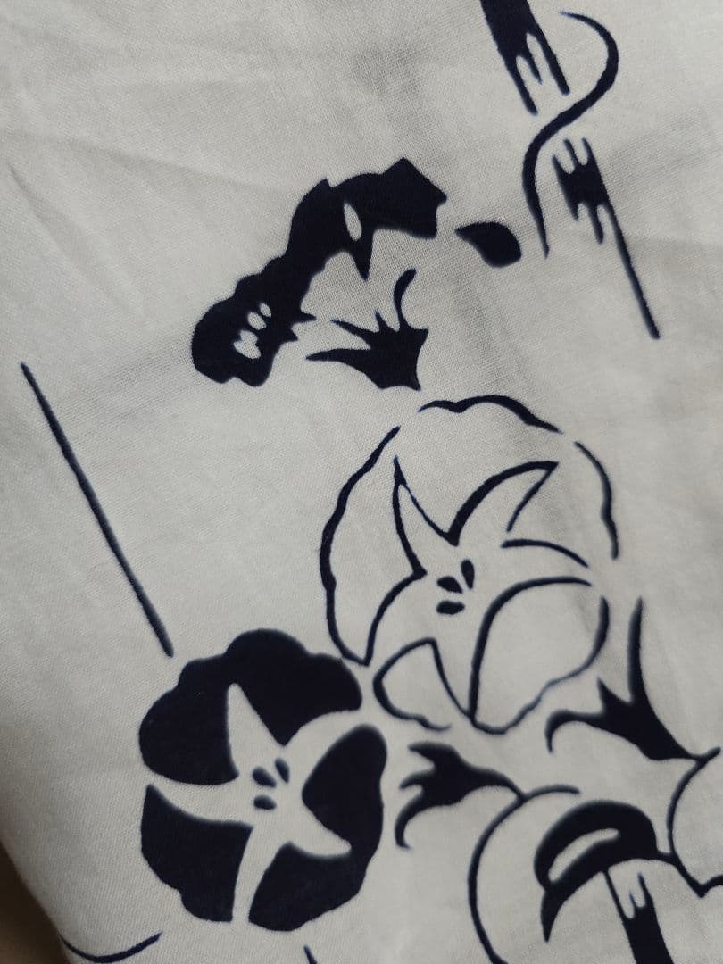 日本橋竺仙 白コーマ朝顔保管のみ浴衣新品同様