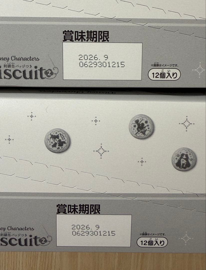 刺繍缶バッジビスケット2 Disney Characters 2BOX(24個)