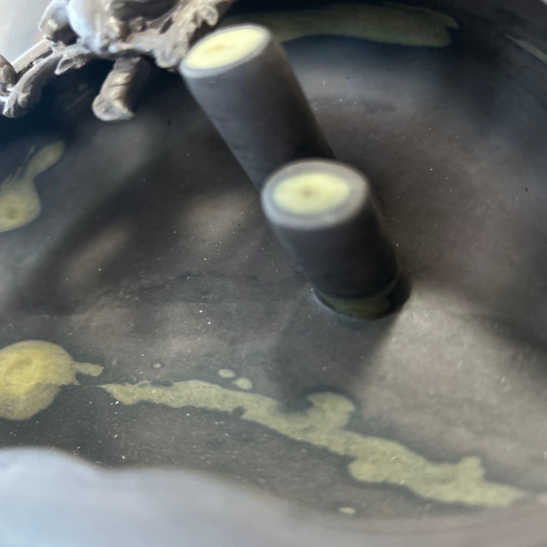 書道 硯 梅花坑水盂椿型　美術品　芸術品　骨董品　工芸品　最高級　逸品　中国美術