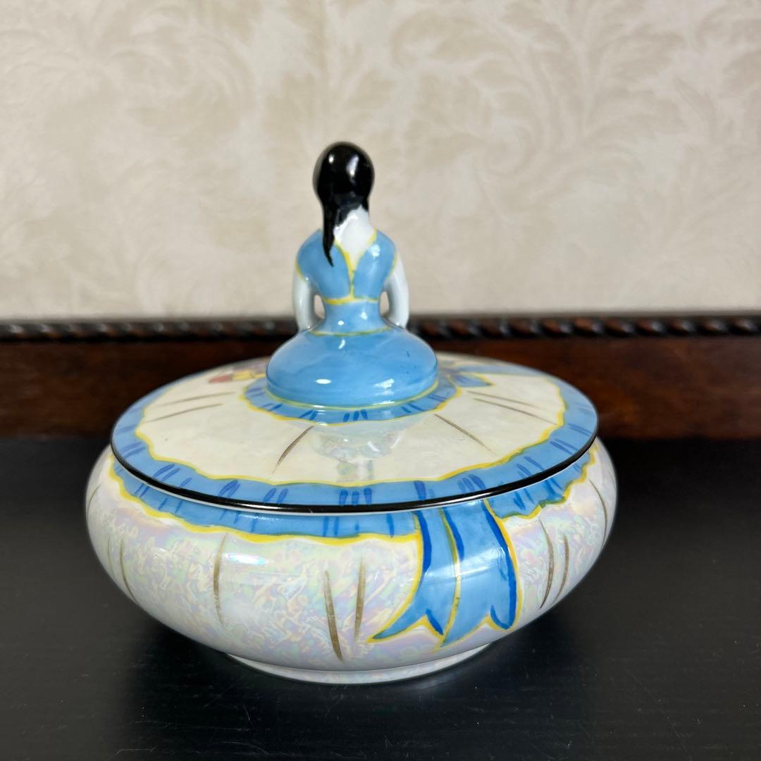 オールドノリタケラスター彩 デコレディ　キャンディボックス　 ドレッサードール