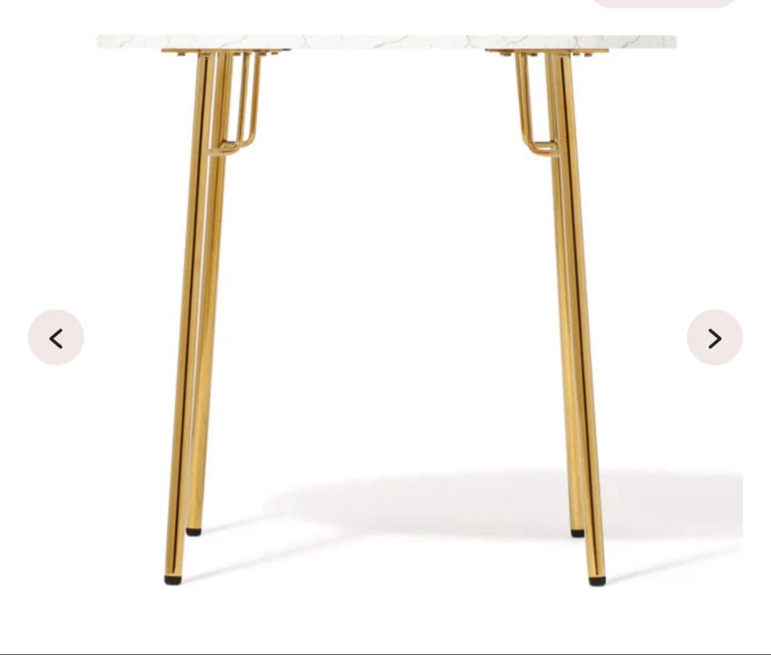 Francfranc ベル ダイニングテーブル ラウンド80 マーブルゴールド