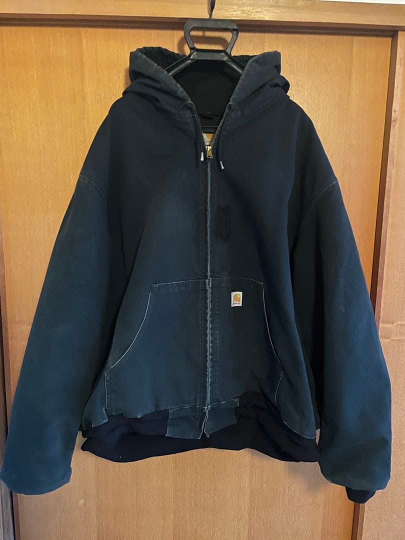 carhartt ダークブルー フード付きオーバーサイズジャケット