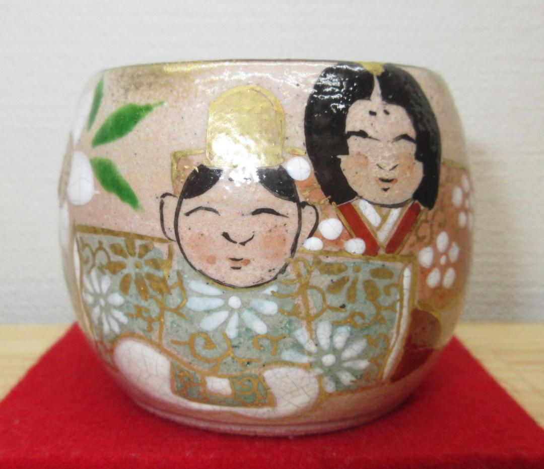 送料込【逢絢亭・新品】茶道具 蓋置 京焼 乾山 内裏雛の図 壱休窯 共箱入り