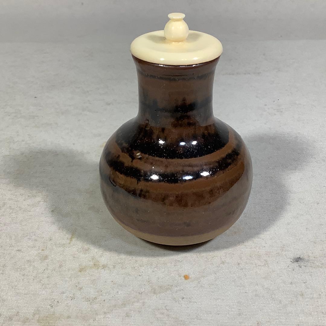 大名物　利休鶴首写茶入　松本鐡山　茶道具　送料無料