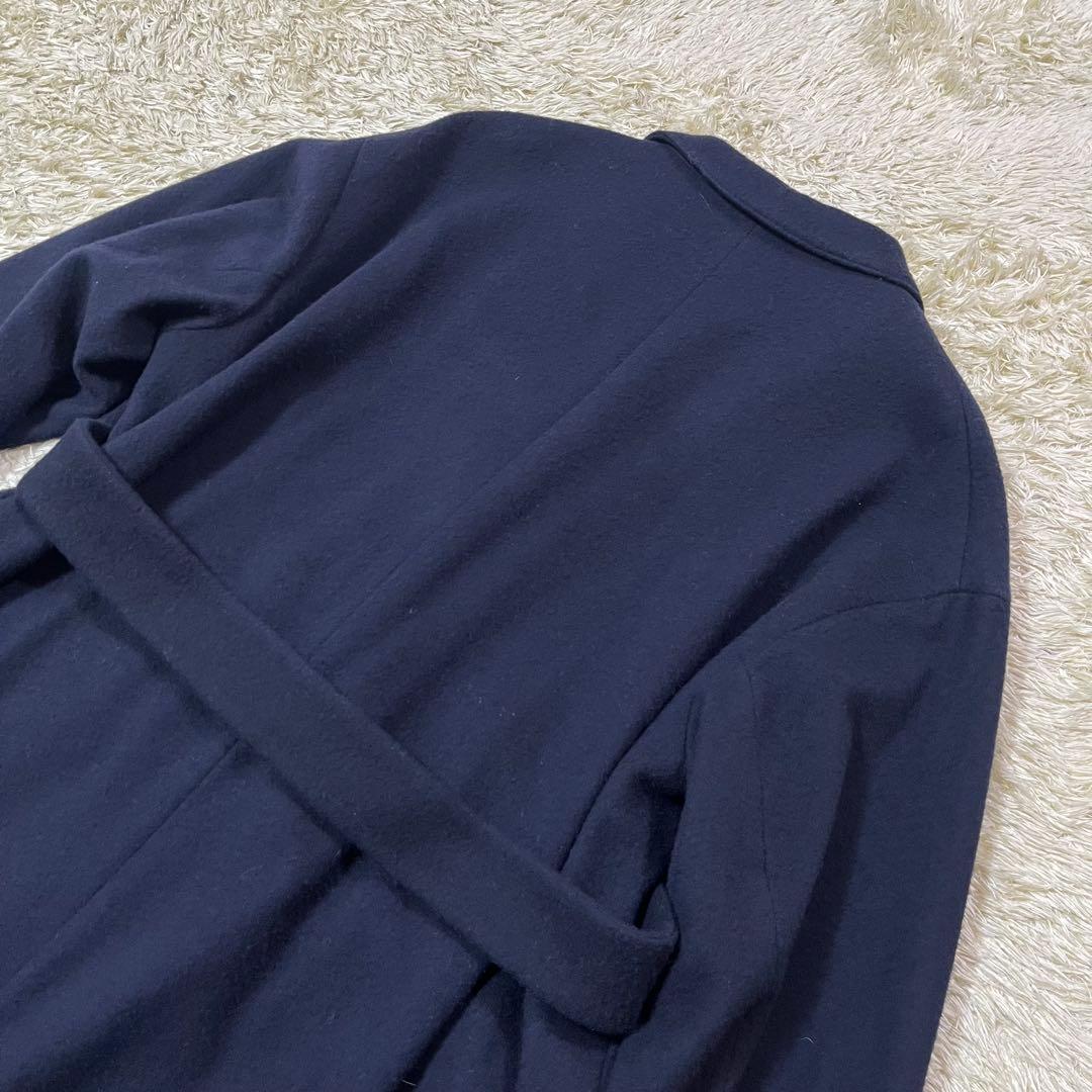 北欧 暮らしの道具店 3WAYアレンジ襟のかろやかチェスターコート ネイビー