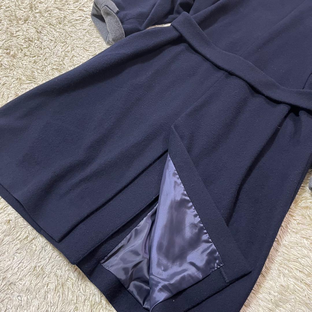 北欧 暮らしの道具店 3WAYアレンジ襟のかろやかチェスターコート ネイビー