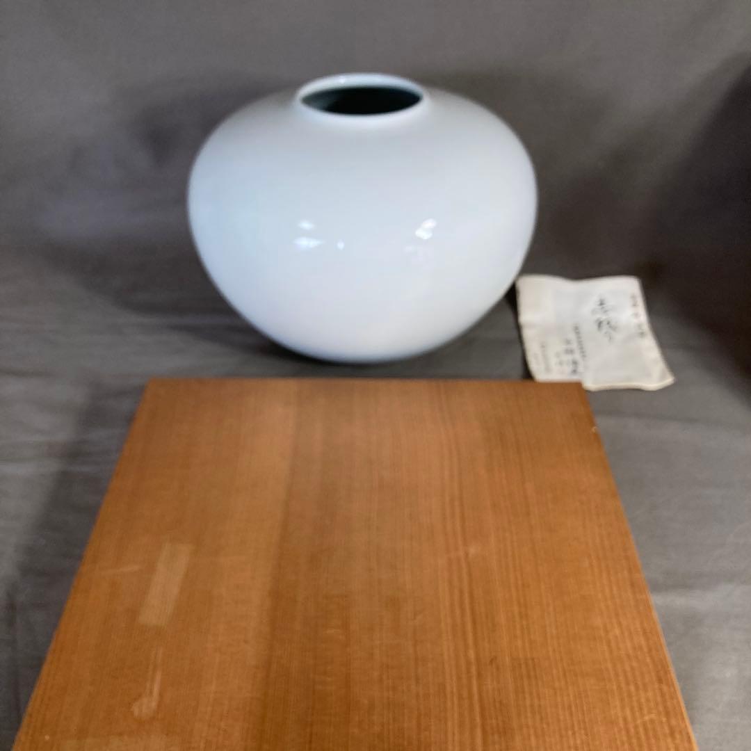 【中村清六】白磁の伝統　名窯　重要無形文化財　有田高麗庵　中村清六作　白磁　壷