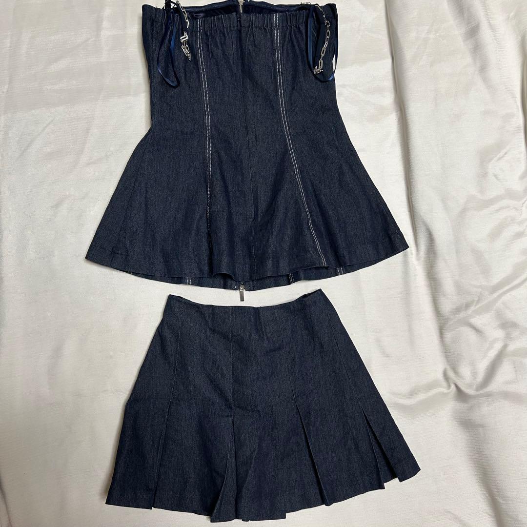 Micha 　　　デニムナイトドレス ジッパー付き フレア