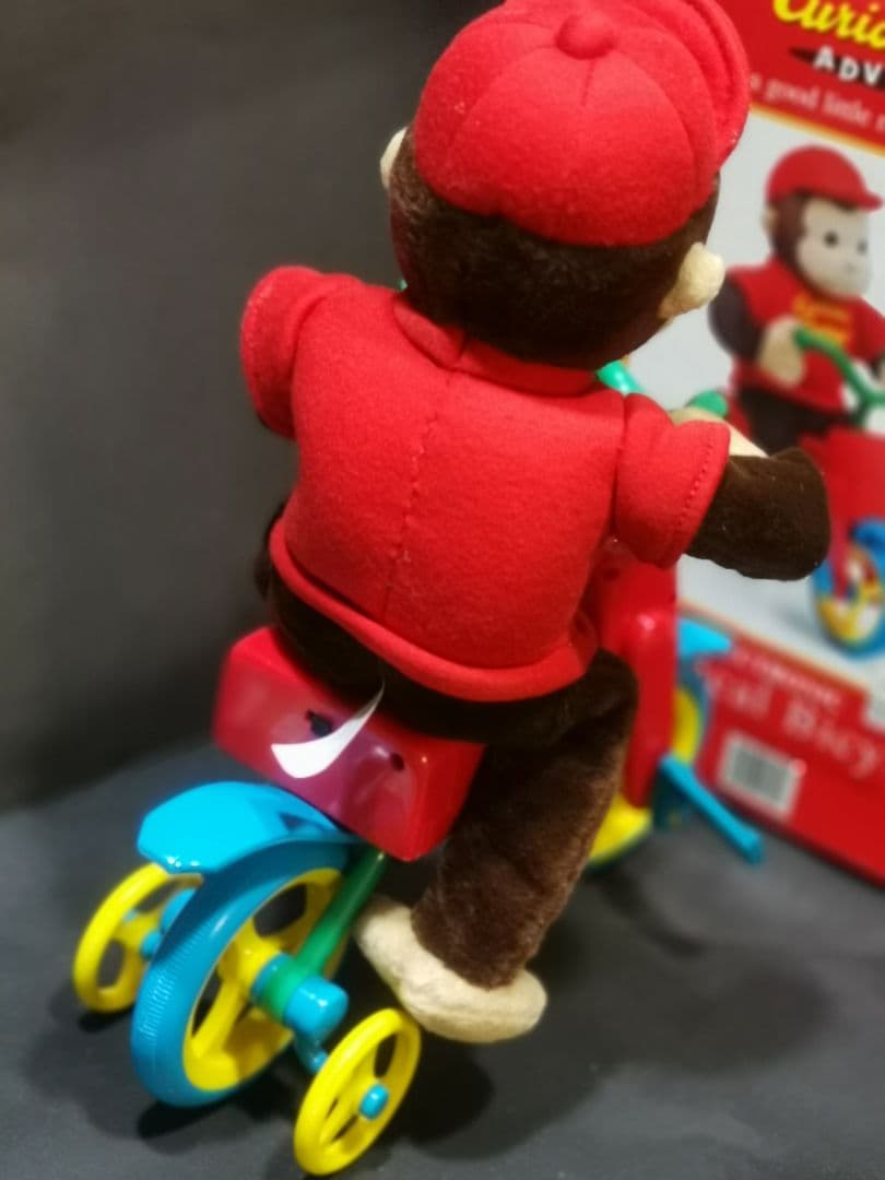 激レアおさるのジョージ音楽ぬいぐるみ自転車 12インチ 1999年