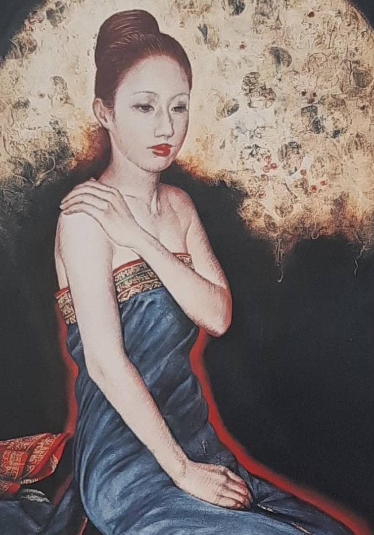 山根須磨子、「山帰来」、希少画集の額装画、人気作品