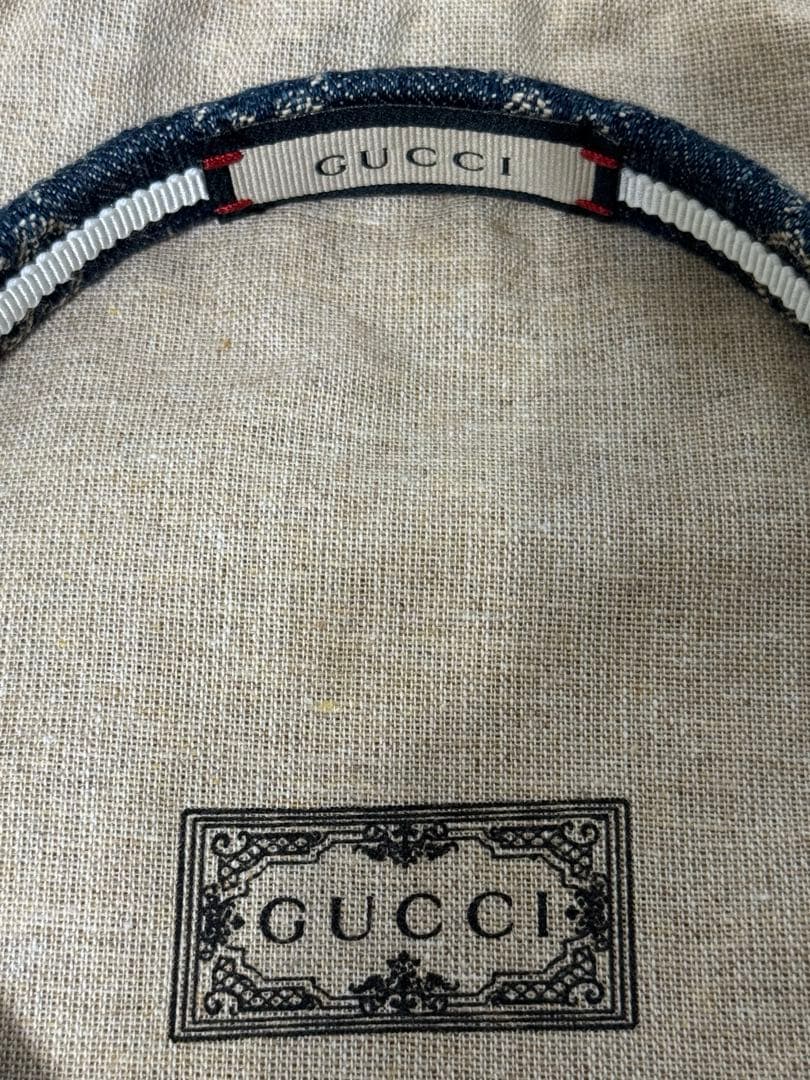 新品　正規品　GUCCI デニム カチューシャ