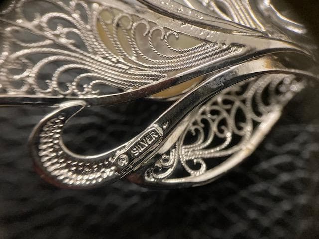 美品　田崎真珠　ブローチ　マベパール　タサキ　シルバー