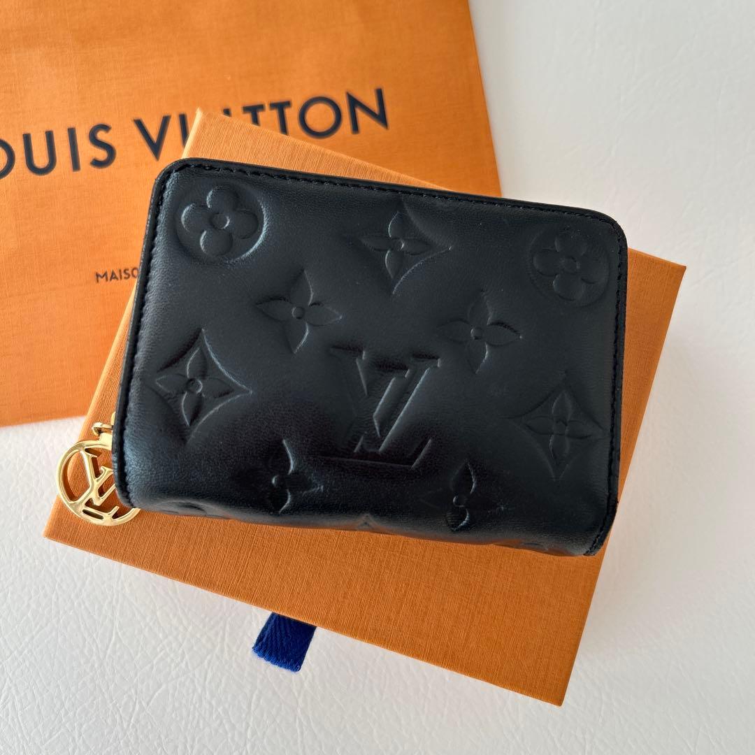 ルイヴィトン　ポルトフォイユルー　ノワール　黒　ラムレザー