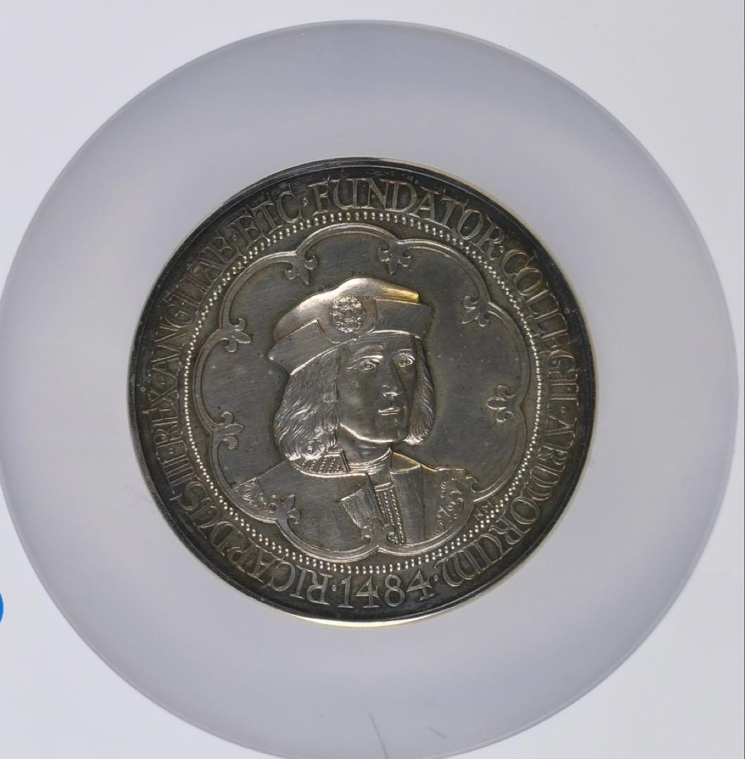 1984年　イギリス　リチャード紋章院　500周年記念　銀貨　鑑定済み