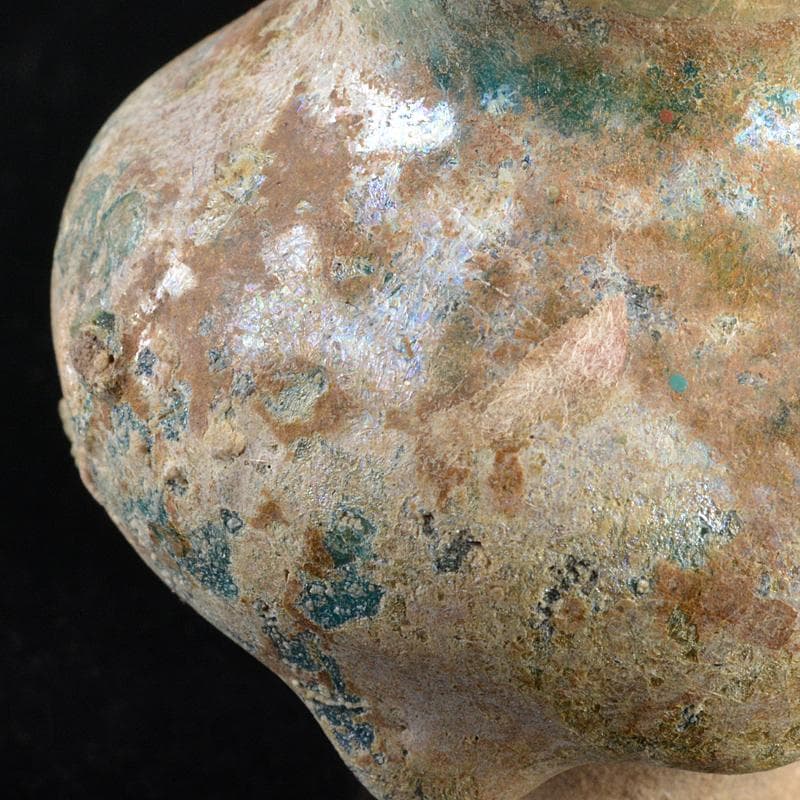 ペルシャ古陶器　緑釉銀化小壷　C　R5928