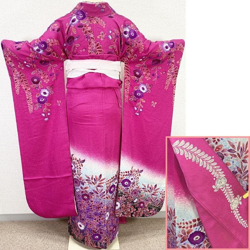 512z37, 503u34☆作家物 考美 振袖 辻が花絞り染 金彩☆美品成人式