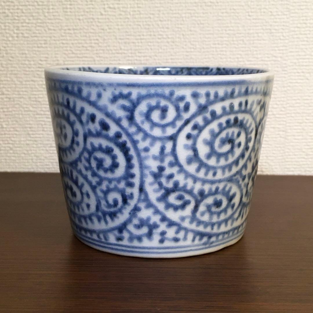 古伊万里　江戸後期　蕎麦猪口　総柄　蛸唐草