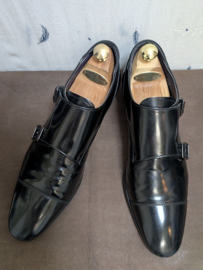 リーガルREGAL ダブルモンク ガラスレザー