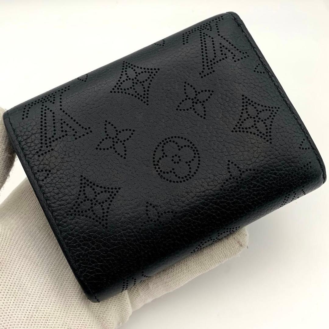 鑑定済み ルイヴィトン ポルトフォイユ イリス コンパクト 財布 マヒナ 黒