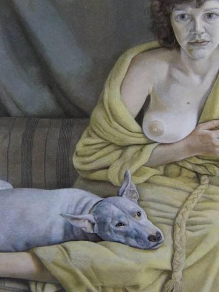 ルシアン・フロイド、女と白い犬、希少な画集より、高級新品額・額装付