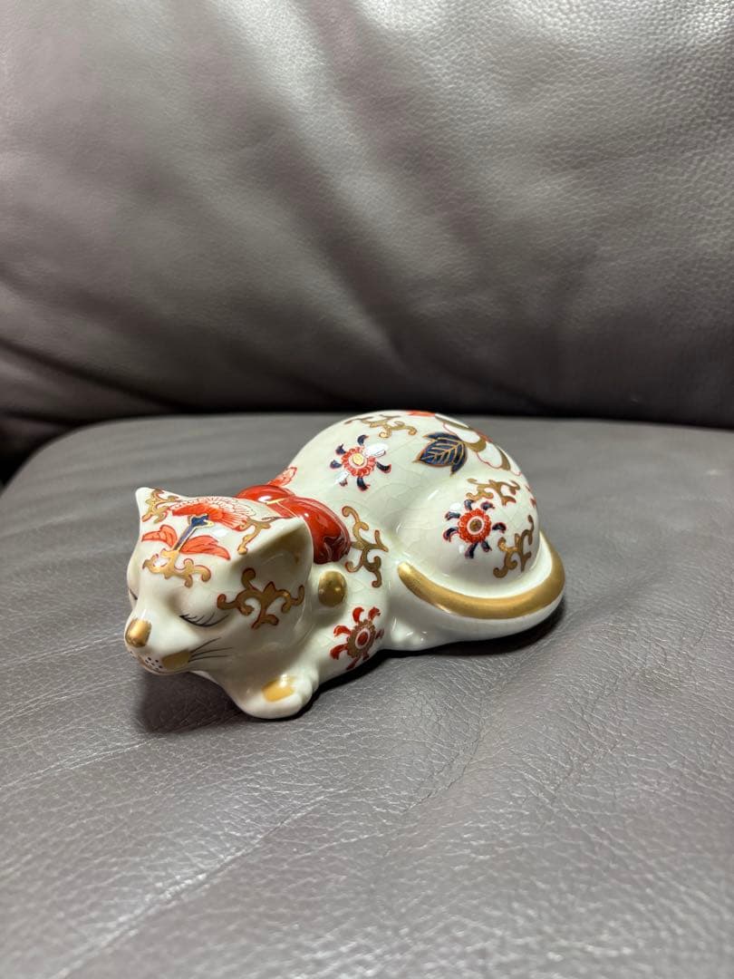 眠り猫　置物　レトロ