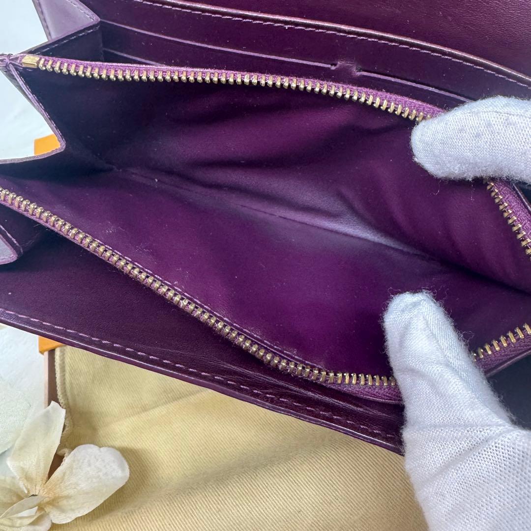 ルイヴィトン ポルトフォイユ・サラ モノグラム ヴェルニ 長財布 アマラント