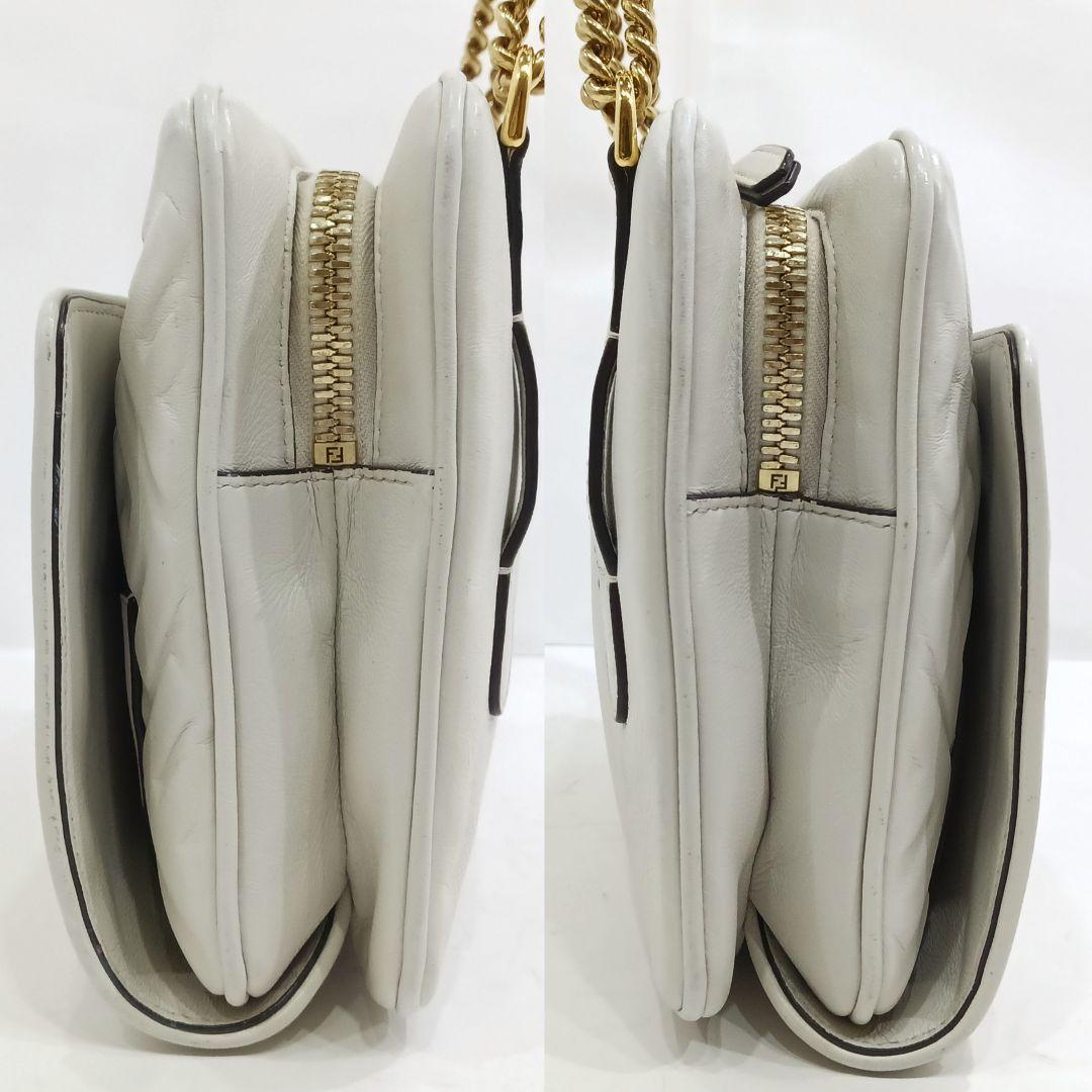 【美品】フェンディ ショルダーバッグ 3way ウエストポーチ レザー 白 FF