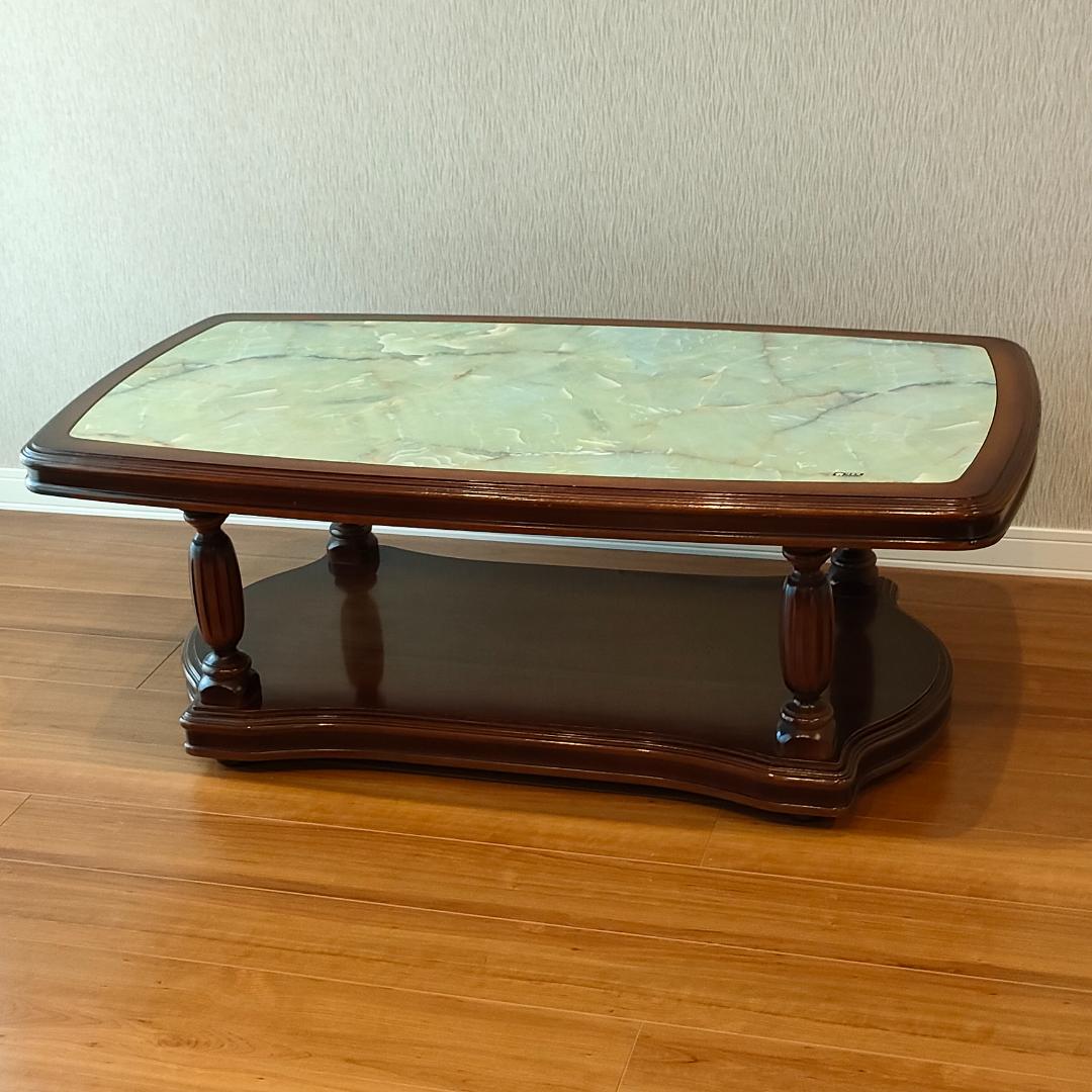 カリモク　ヴィンテージ　センターテーブル　大理石柄　木製