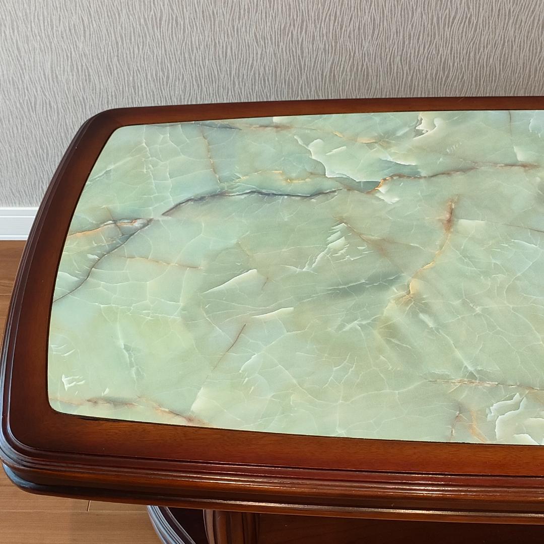 カリモク　ヴィンテージ　センターテーブル　大理石柄　木製