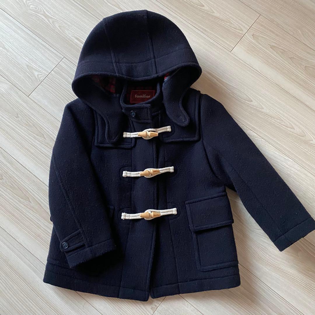 ファミリア　ダッフルコート　紺色　120