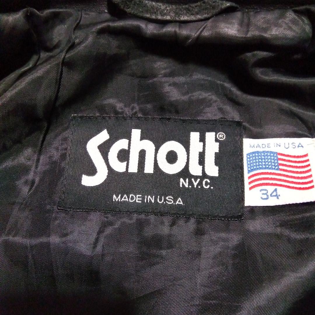 34inch アメリカ製 Schott シングルライダースジャケット