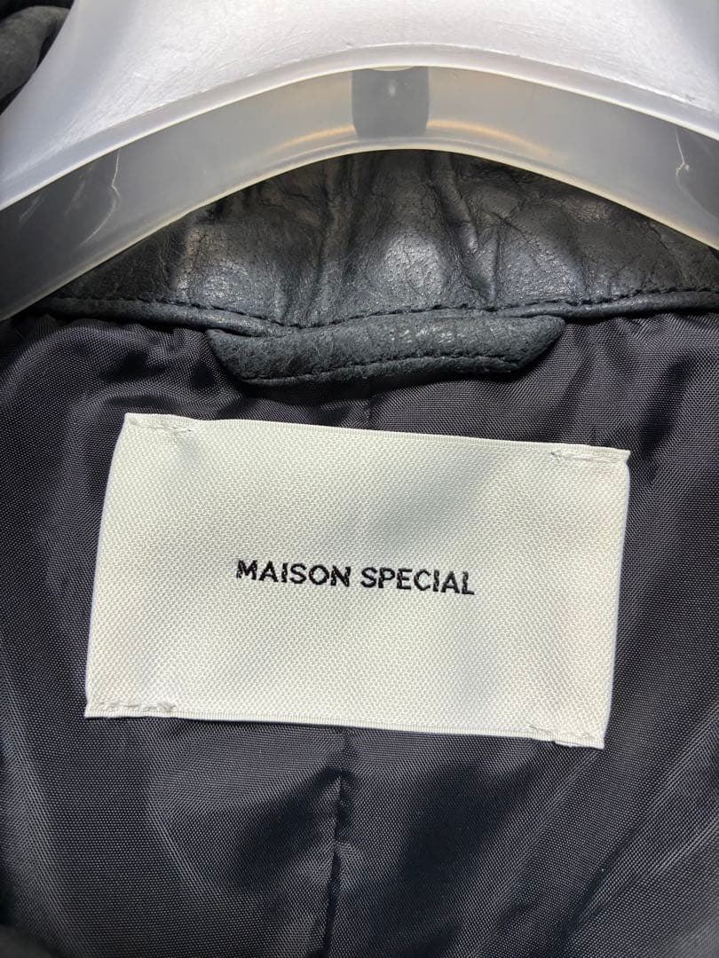 メゾンスペシャル バッファロー レザー ドレス オーバー ショート モッズコート