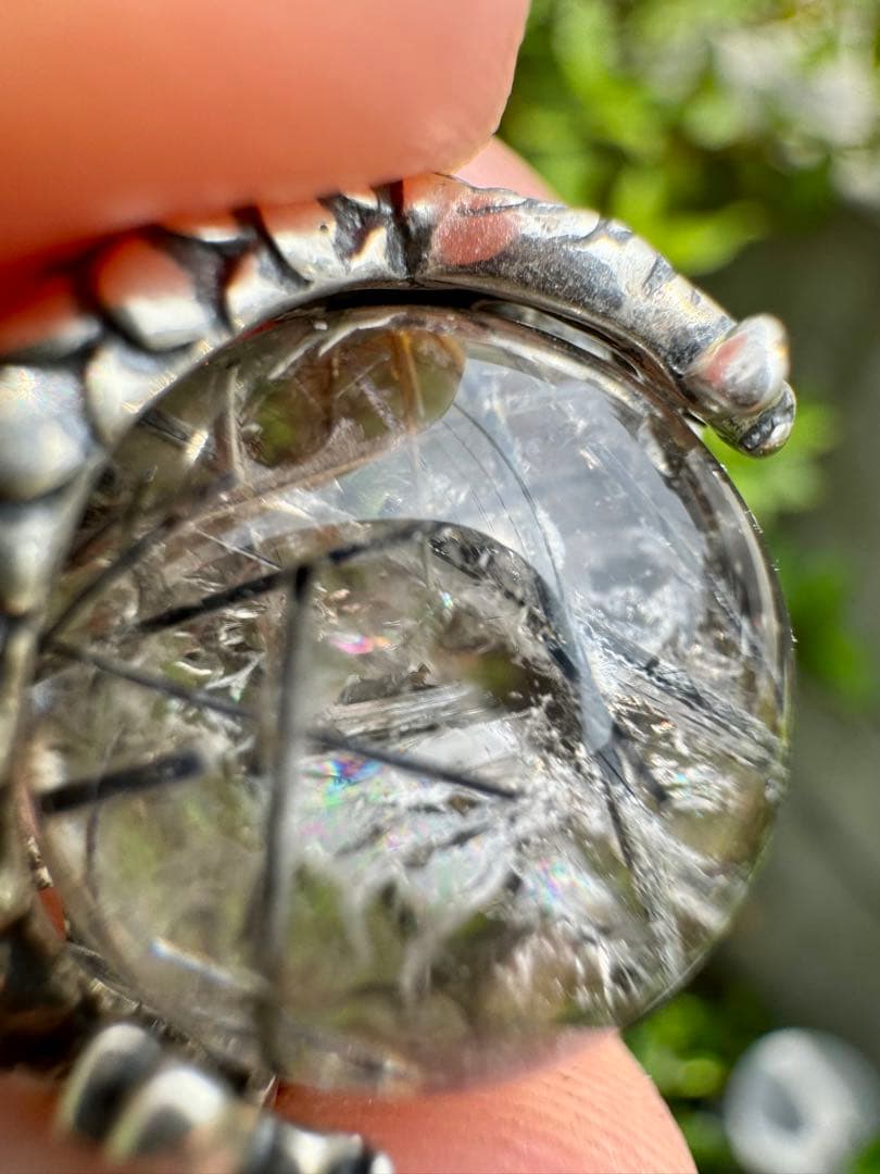 【怪蟲伝闘さん専用】ブラックルチル　ペンダントトップ　虹あり　S925