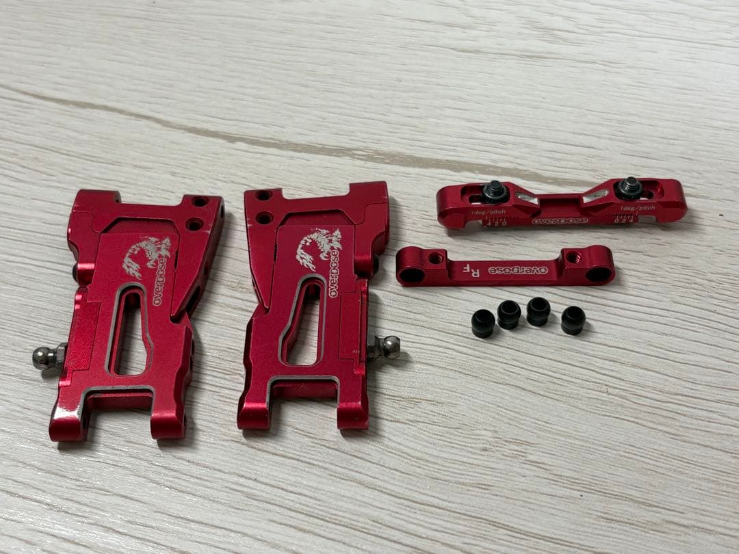 Overdose アルミアジャスタブルリヤサスアーム　トレーリングアングル5°