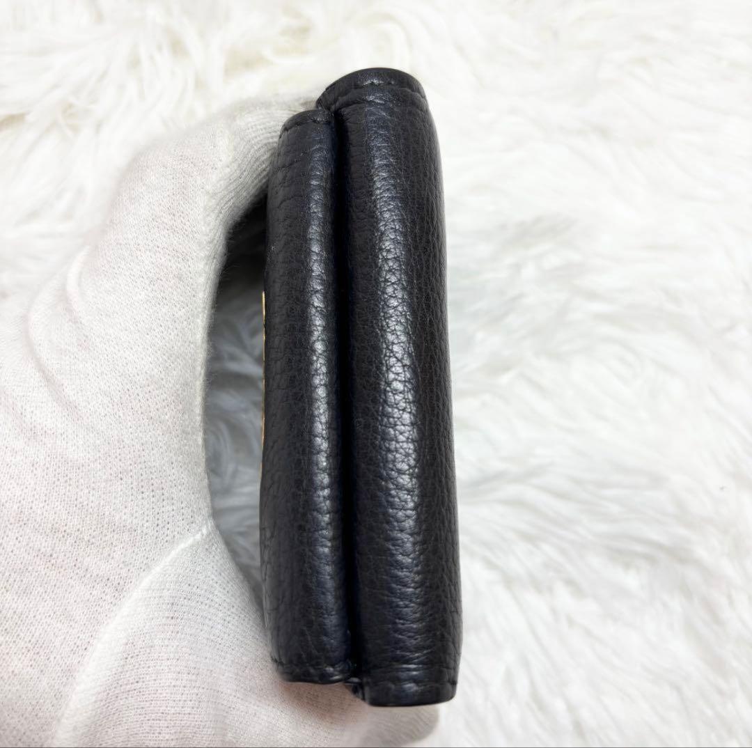 ✨付属品完備✨ プラダ ヴィッテロダイノ シボ 革 レター型 三つ折り財布 黒