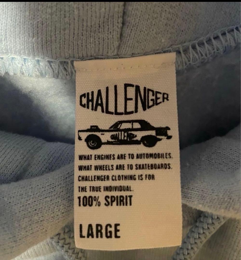 希少 チャレンジャー ロゴパーカー Lサイズ ライトブルー